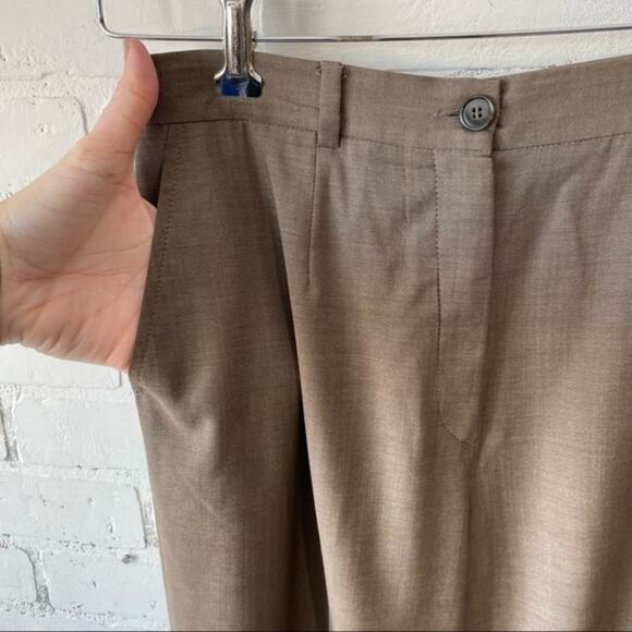 Zanella Vintage Trousers Size 8 Made Italy Olive Brown Classic High Waist Slacks - Picture 6 of 10